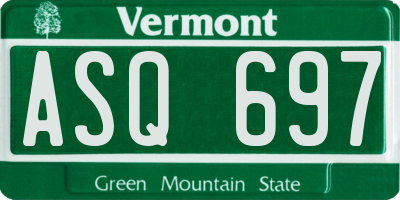 VT license plate ASQ697