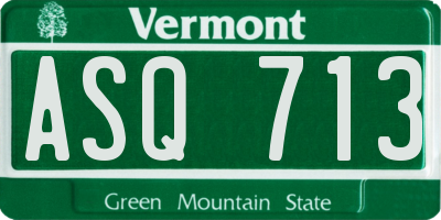 VT license plate ASQ713