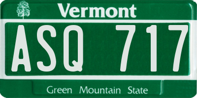 VT license plate ASQ717
