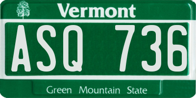 VT license plate ASQ736