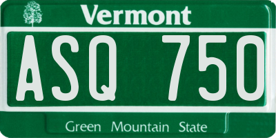 VT license plate ASQ750
