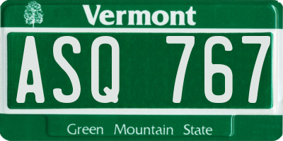VT license plate ASQ767