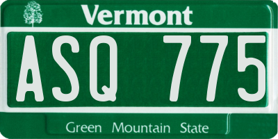 VT license plate ASQ775