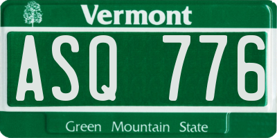 VT license plate ASQ776