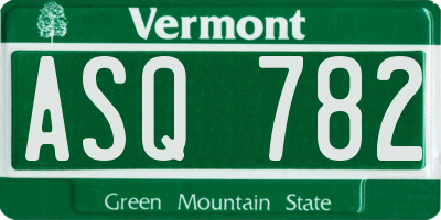 VT license plate ASQ782