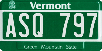 VT license plate ASQ797