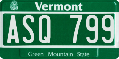 VT license plate ASQ799