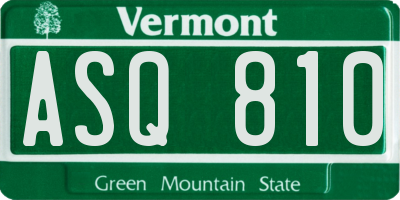 VT license plate ASQ810