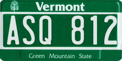 VT license plate ASQ812
