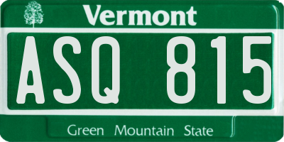 VT license plate ASQ815