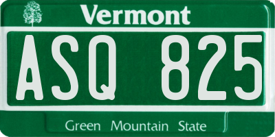 VT license plate ASQ825