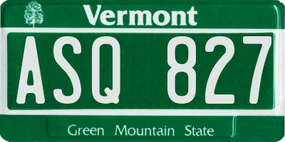 VT license plate ASQ827