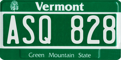VT license plate ASQ828
