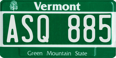 VT license plate ASQ885
