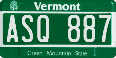 VT license plate ASQ887