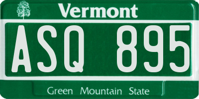 VT license plate ASQ895