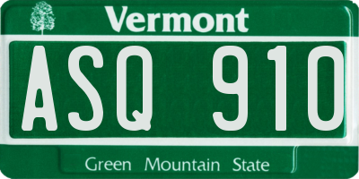 VT license plate ASQ910