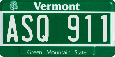 VT license plate ASQ911