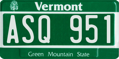 VT license plate ASQ951