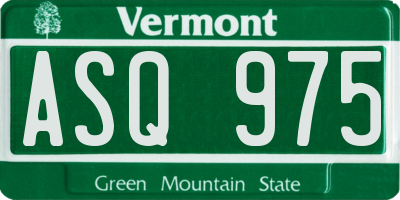 VT license plate ASQ975