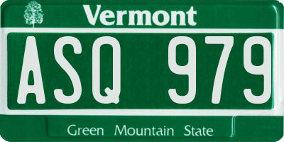 VT license plate ASQ979