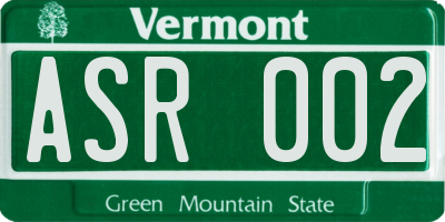 VT license plate ASR002