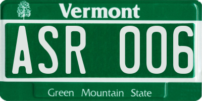 VT license plate ASR006