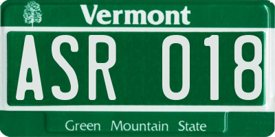 VT license plate ASR018