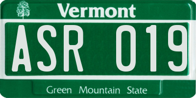 VT license plate ASR019
