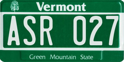 VT license plate ASR027