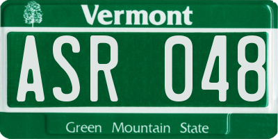 VT license plate ASR048