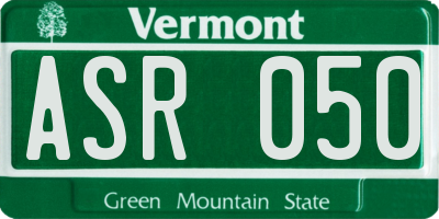 VT license plate ASR050