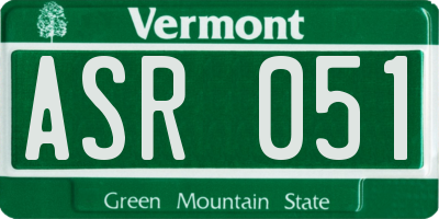 VT license plate ASR051