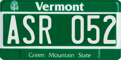 VT license plate ASR052