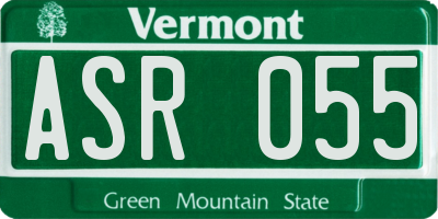 VT license plate ASR055