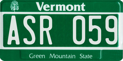 VT license plate ASR059