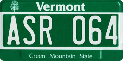VT license plate ASR064
