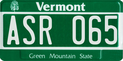 VT license plate ASR065