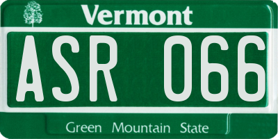 VT license plate ASR066