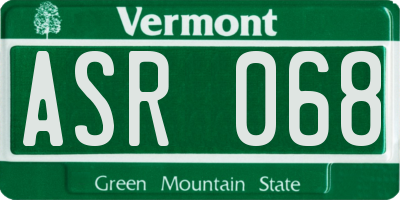 VT license plate ASR068