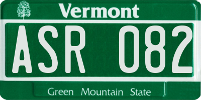 VT license plate ASR082