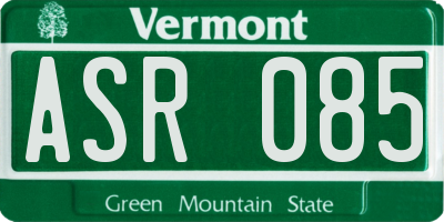 VT license plate ASR085