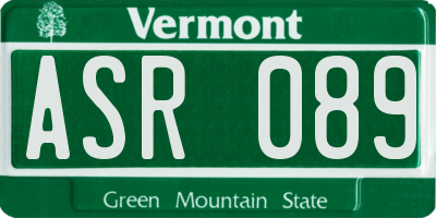 VT license plate ASR089