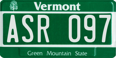 VT license plate ASR097
