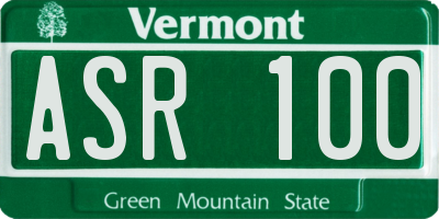 VT license plate ASR100