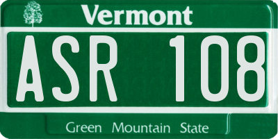 VT license plate ASR108