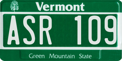 VT license plate ASR109