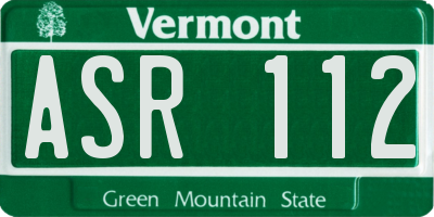 VT license plate ASR112