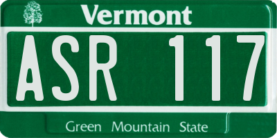 VT license plate ASR117