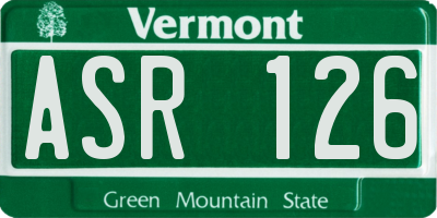 VT license plate ASR126